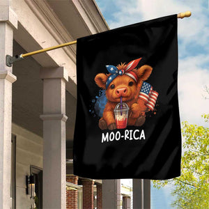 Funny Highland Cow Patriotic Garden Flag Moo Rica USA Flag Cow Farmer TS12 Print Your Wear