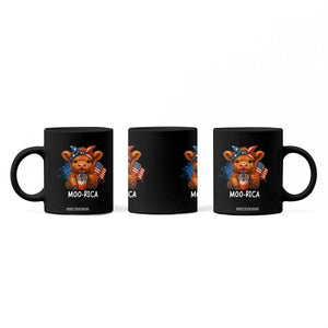 Funny Highland Cow Patriotic Coffee Mug Moo Rica USA Flag Cow Farmer TS12 Print Your Wear