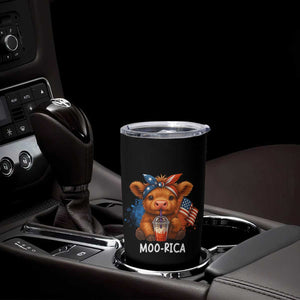 Funny Highland Cow Patriotic Tumbler Cup Moo Rica USA Flag Cow Farmer TS12 Print Your Wear