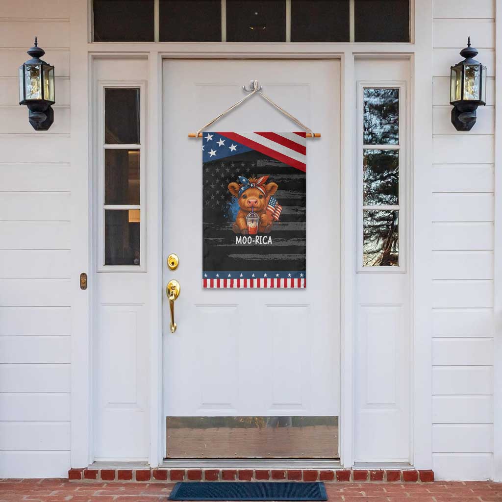 Funny Highland Cow Patriotic Garden Flag Moo Rica USA Flag Cow Farmer TS12 Print Your Wear