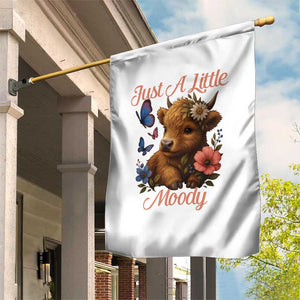 Just A Little Moody Garden Flag Funny Sarcasm Highland Cow TS12 Print Your Wear