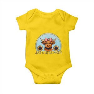 Just A Little Moody Baby Onesie Funny Sarcasm Highland Cattle TS12 Daisy Print Your Wear