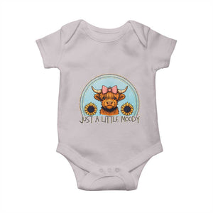 Just A Little Moody Baby Onesie Funny Sarcasm Highland Cattle TS12 Ice Gray Print Your Wear