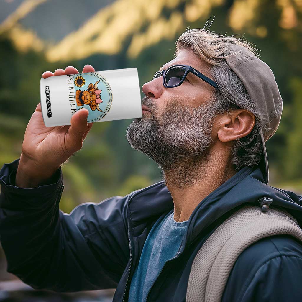 Just A Little Moody 4 in 1 Can Cooler Tumbler Funny Sarcasm Highland Cattle TS12 Print Your Wear