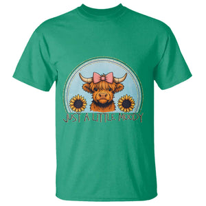 Just A Little Moody T Shirt Funny Sarcasm Highland Cattle TS12 Irish Green Print Your Wear