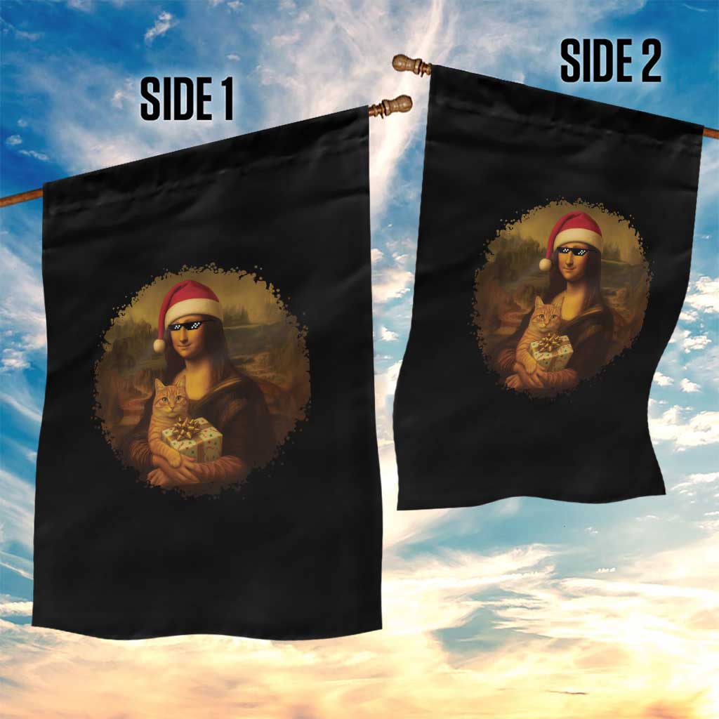 Chritsmas Mona Lisa Garden Flag Funny Holiday Kitty Lover TS12 Print Your Wear