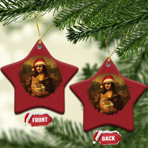 Xmas Mona Lisa Christmas Ornament Funny Holiday Kitty Lover TS12 Star Red Print Your Wear