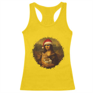Chritsmas Mona Lisa Racerback Tank Top Funny Holiday Kitty Lover TS12 Daisy Print Your Wear