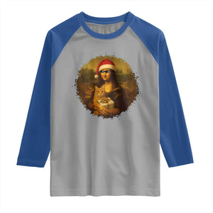 Chritsmas Mona Lisa Raglan Shirt Funny Holiday Kitty Lover TS12 Sport Gray Royal Print Your Wear