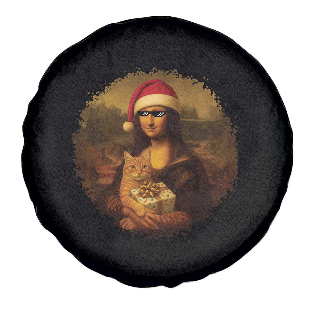 Chritsmas Mona Lisa Spare Tire Cover Funny Holiday Kitty Lover TS12 Print Your Wear