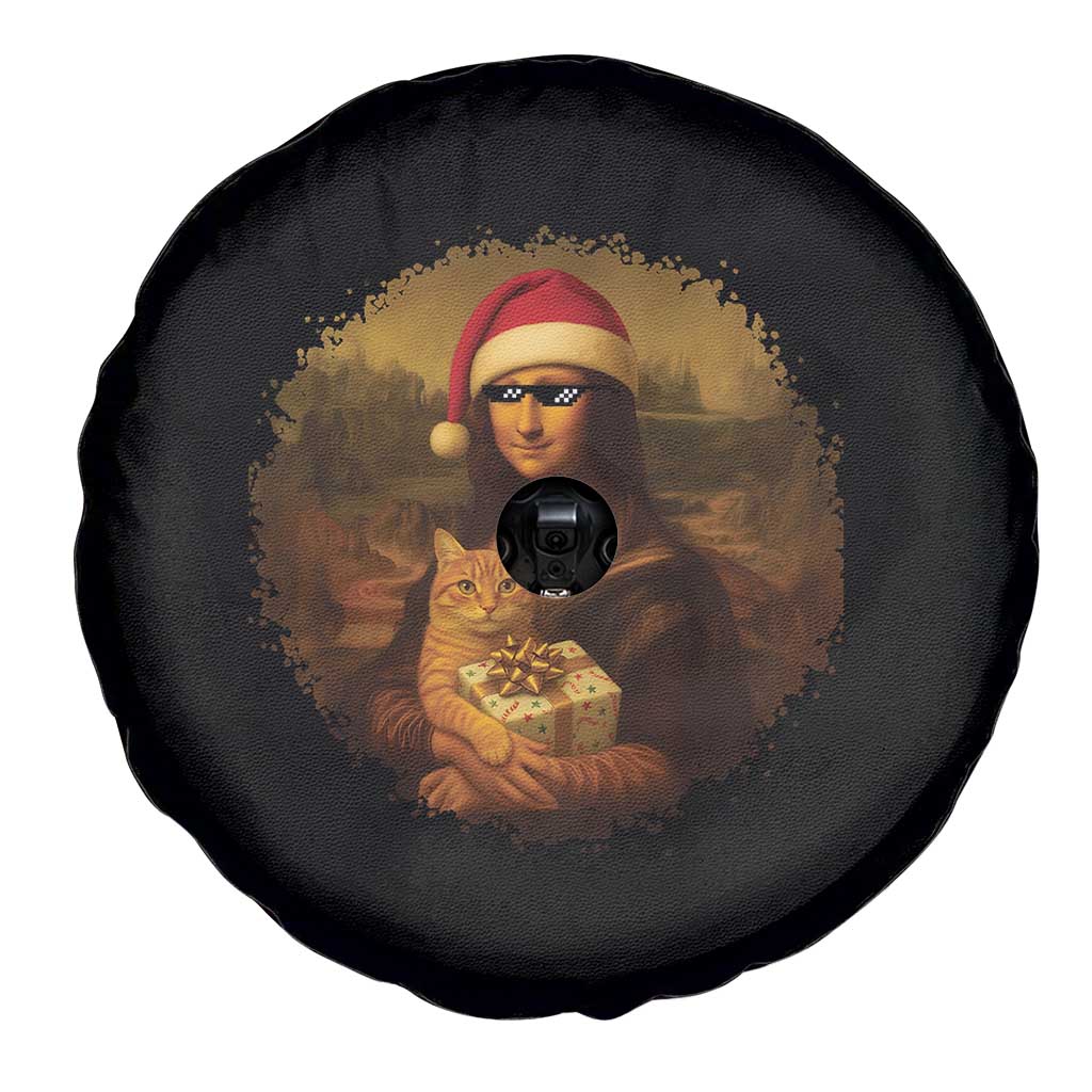 Chritsmas Mona Lisa Spare Tire Cover Funny Holiday Kitty Lover TS12 Print Your Wear