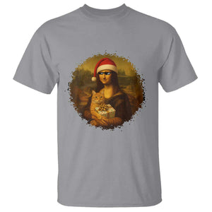 Chritsmas Mona Lisa T Shirt Funny Holiday Kitty Lover TS12 Sport Gray Print Your Wear