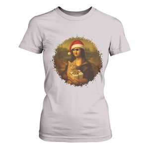 Chritsmas Mona Lisa T Shirt For Women Funny Holiday Kitty Lover TS12 Ice Gray Print Your Wear