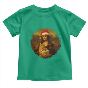 Chritsmas Mona Lisa Toddler T Shirt Funny Holiday Kitty Lover TS12 Irish Green Print Your Wear