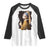 Funny Cat With A Pearl Earring Parody Art Raglan Shirt TS12 White Black Print Your Wear