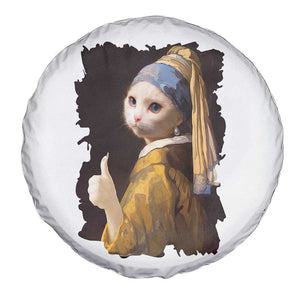 Funny Cat With A Pearl Earring Parody Art Spare Tire Cover TS12 Print Your Wear