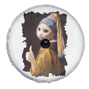 Funny Cat With A Pearl Earring Parody Art Spare Tire Cover TS12 Print Your Wear