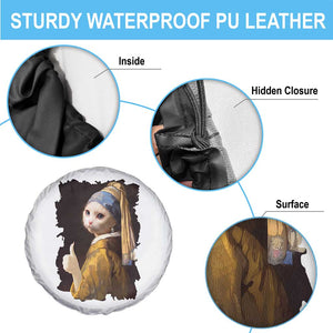Funny Cat With A Pearl Earring Parody Art Spare Tire Cover TS12 Print Your Wear