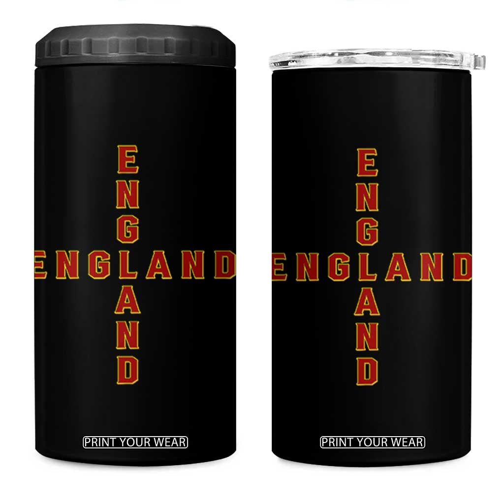 England Pride Cross Shape Typography Graphic 4 in 1 Can Cooler Tumbler TS12 One Size: 16 oz Black Print Your Wear