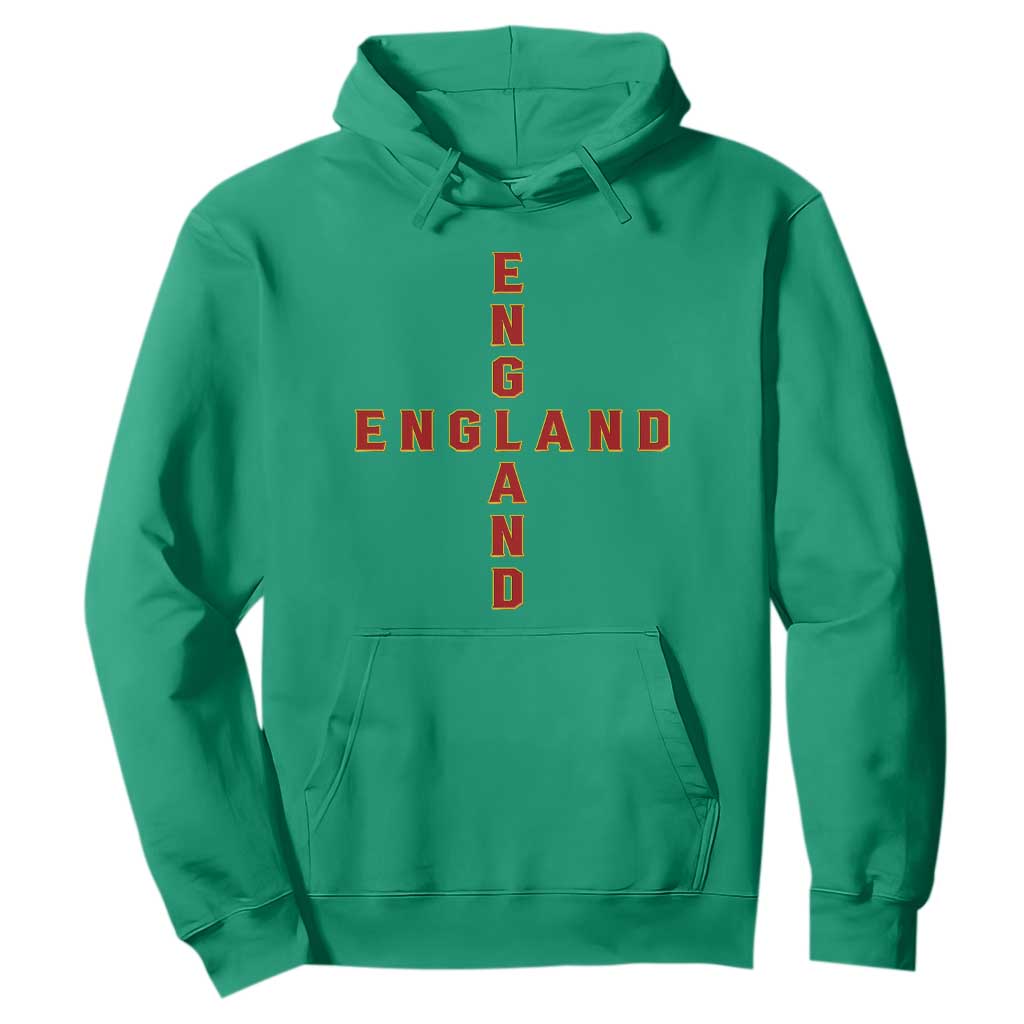 England Pride Cross Shape Typography Graphic Hoodie TS12 Irish Green Print Your Wear