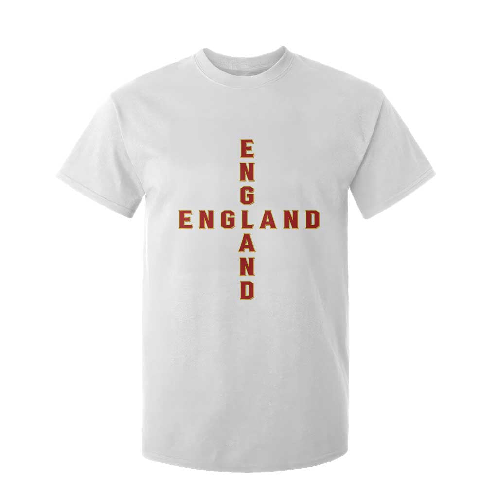 England Pride Cross Shape Typography Graphic T Shirt For Kid TS12 White Print Your Wear