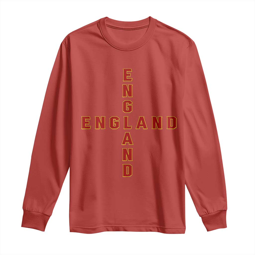 England Pride Cross Shape Typography Graphic Long Sleeve Shirt TS12 Red Print Your Wear