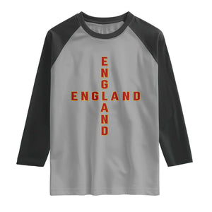 England Pride Cross Shape Typography Graphic Raglan Shirt TS12 Sport Gray Black Print Your Wear
