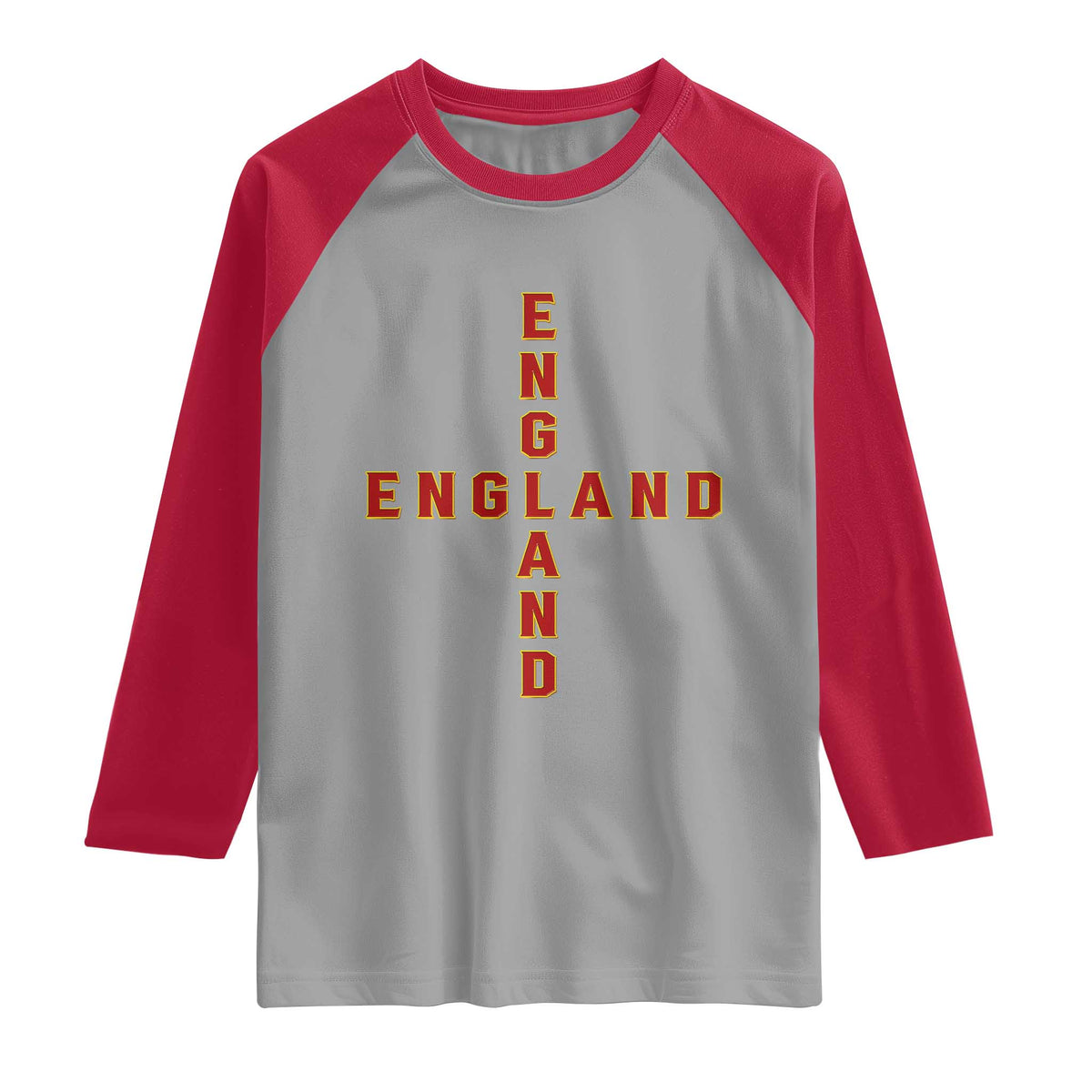 England Pride Cross Shape Typography Graphic Raglan Shirt TS12 Sport Gray Red Print Your Wear