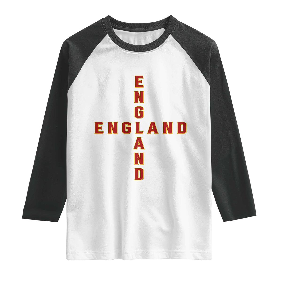 England Pride Cross Shape Typography Graphic Raglan Shirt TS12 White Black Print Your Wear