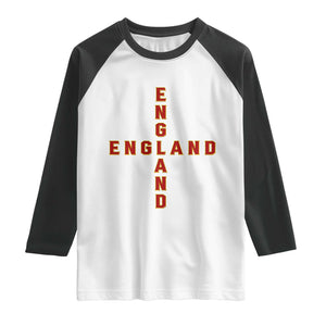 England Pride Cross Shape Typography Graphic Raglan Shirt TS12 White Black Print Your Wear