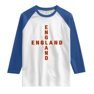 England Pride Cross Shape Typography Graphic Raglan Shirt TS12 White Royal Print Your Wear