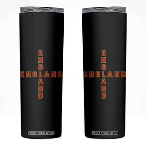 England Pride Cross Shape Typography Graphic Skinny Tumbler TS12 Black Print Your Wear