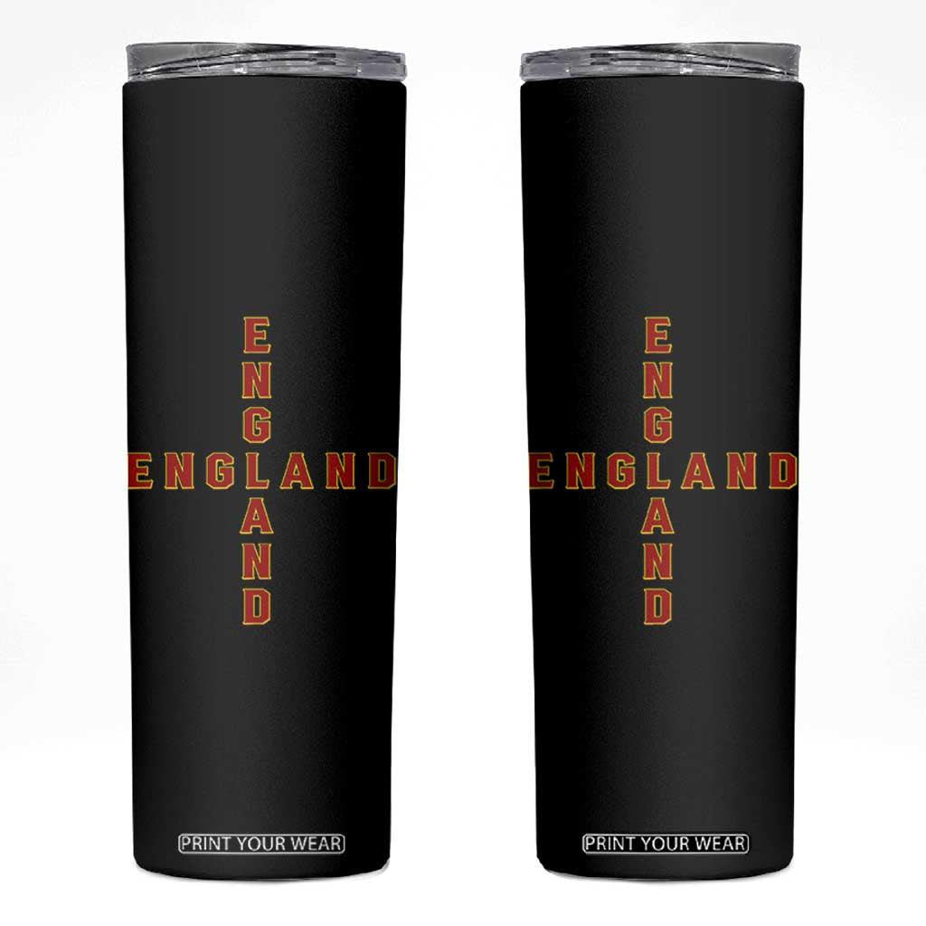 England Pride Cross Shape Typography Graphic Skinny Tumbler TS12 Black Print Your Wear
