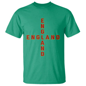 England Pride Cross Shape Typography Graphic T Shirt TS12 Irish Green Print Your Wear