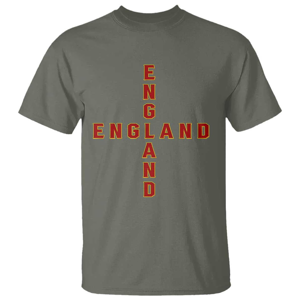 England Pride Cross Shape Typography Graphic T Shirt TS12 Military Green Print Your Wear