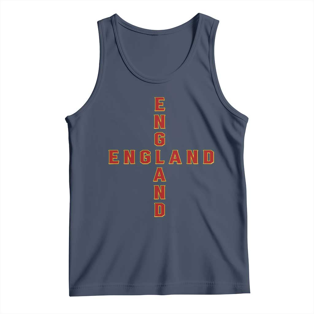 England Pride Cross Shape Typography Graphic Tank Top TS12 Navy Print Your Wear