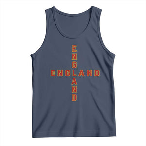 England Pride Cross Shape Typography Graphic Tank Top TS12 Navy Print Your Wear