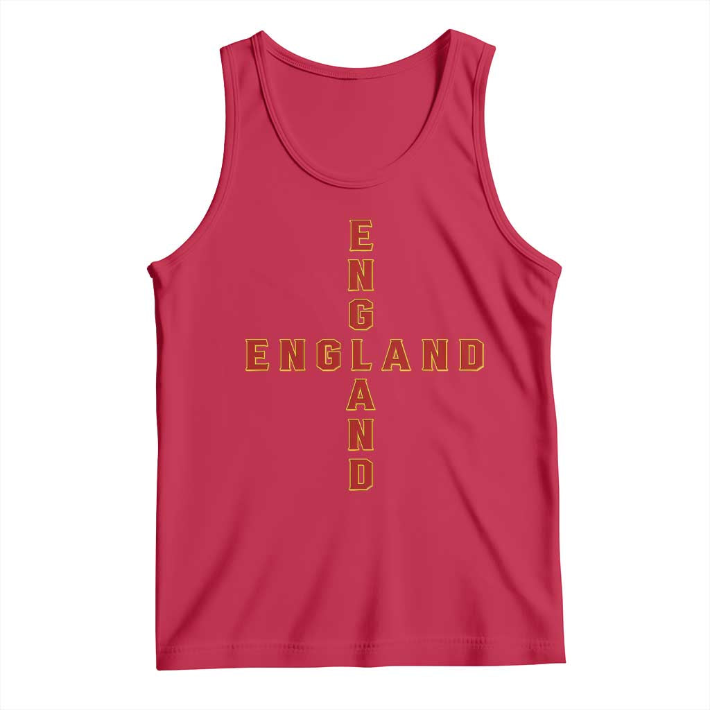 England Pride Cross Shape Typography Graphic Tank Top TS12 Red Print Your Wear