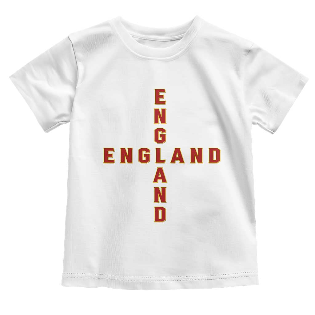 England Pride Cross Shape Typography Graphic Toddler T Shirt TS12 White Print Your Wear