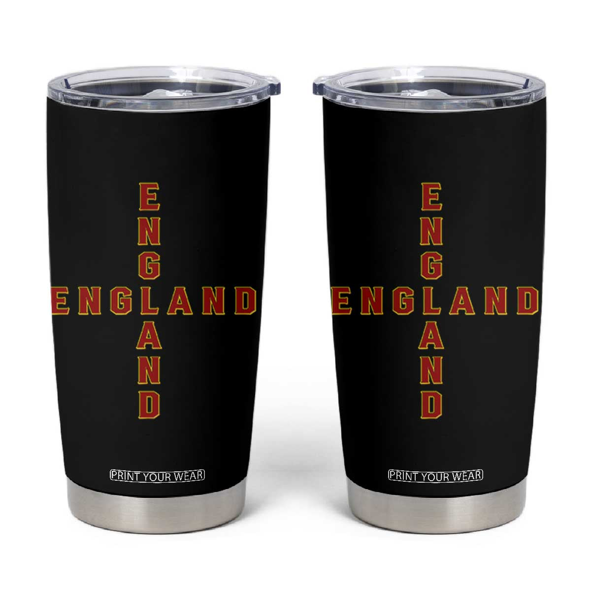 England Pride Cross Shape Typography Graphic Tumbler Cup TS12 Black Print Your Wear