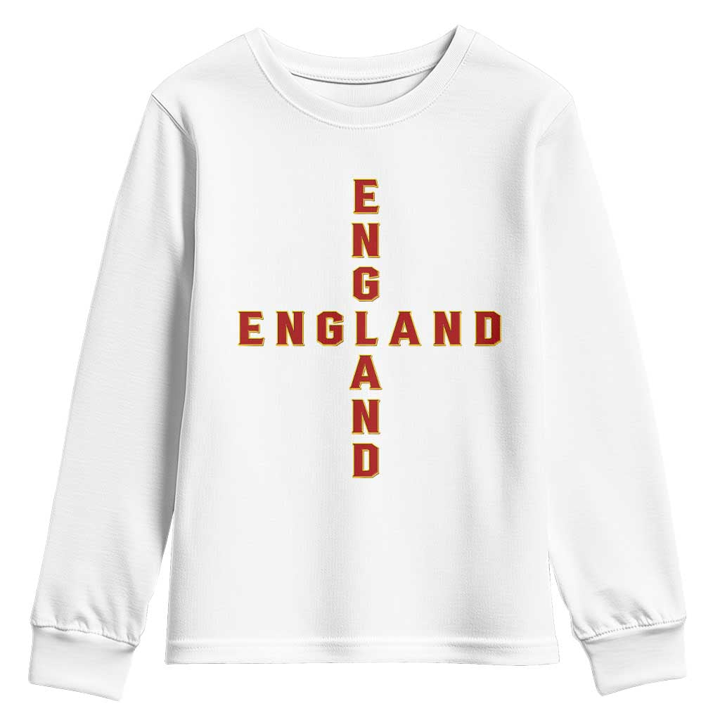 England Pride Cross Shape Typography Graphic Youth Sweatshirt TS12 White Print Your Wear