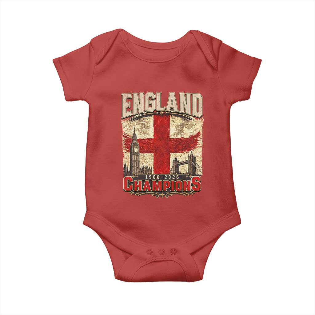 Vintage England Champions Baby Onesie Proud Football Fan Heritage TS12 Red Print Your Wear