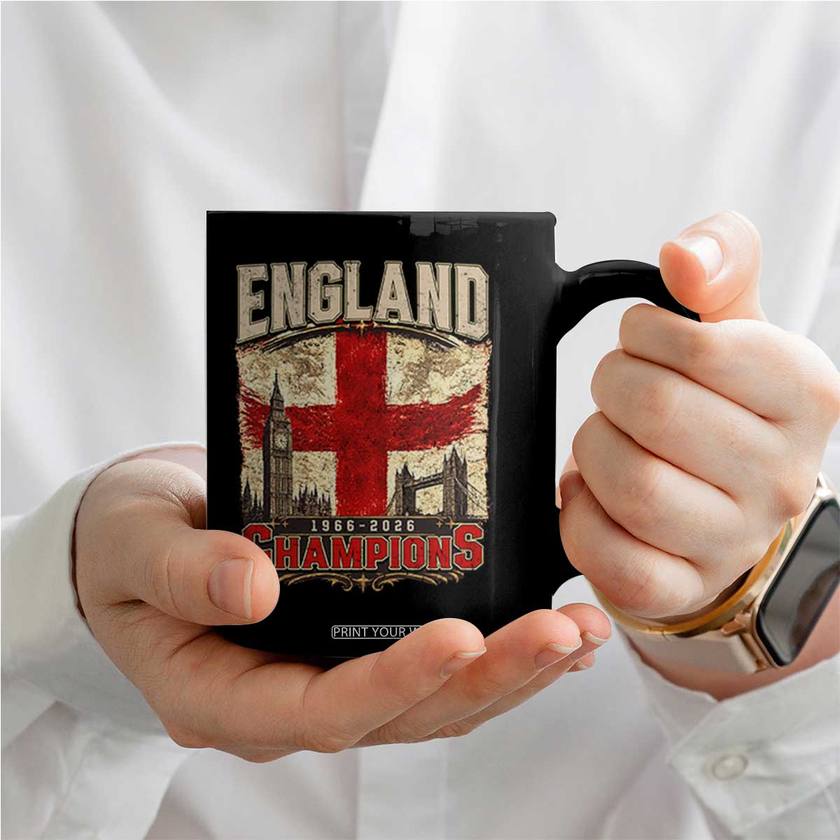 Vintage England Champions Coffee Mug Proud Football Fan Heritage TS12 Print Your Wear