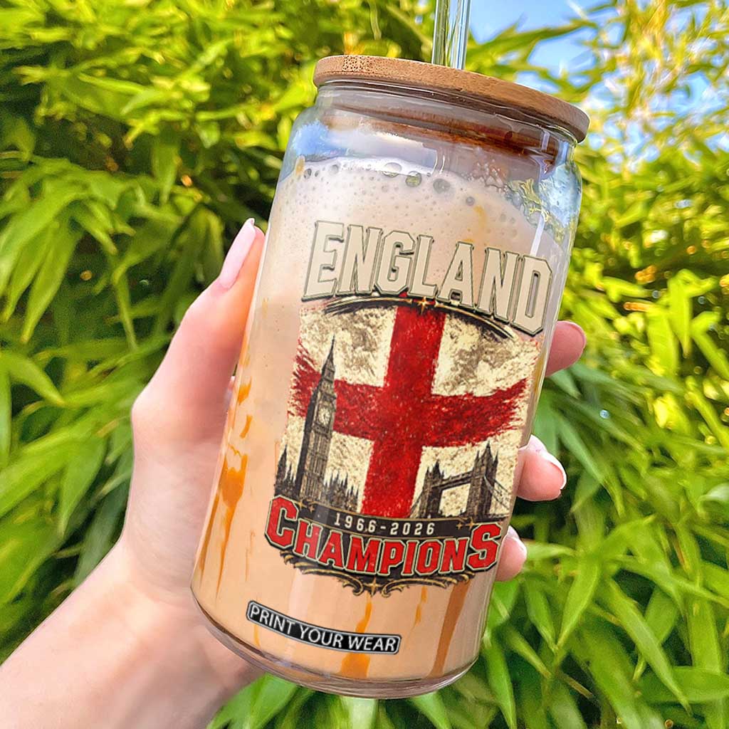 Vintage England Champions Glass Can Proud Football Fan Heritage TS12 Black Print Your Wear