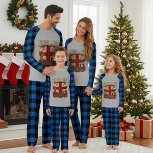 Vintage England Champions Plaid Pajama Set Proud Football Fan Heritage TS12 Blue Plaid Print Your Wear