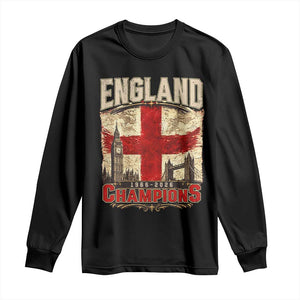 Vintage England Champions Long Sleeve Shirt Proud Football Fan Heritage TS12 Black Print Your Wear