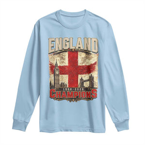 Vintage England Champions Long Sleeve Shirt Proud Football Fan Heritage TS12 Light Blue Print Your Wear
