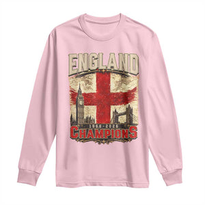 Vintage England Champions Long Sleeve Shirt Proud Football Fan Heritage TS12 Light Pink Print Your Wear
