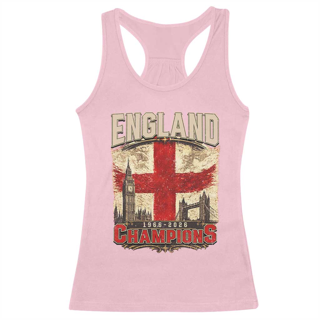 Vintage England Champions Racerback Tank Top Proud Football Fan Heritage TS12 Light Pink Print Your Wear