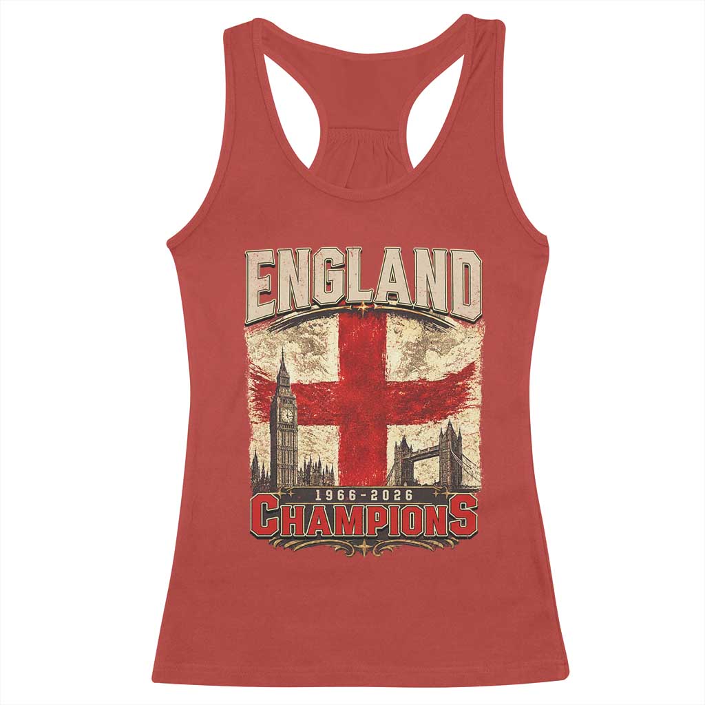 Vintage England Champions Racerback Tank Top Proud Football Fan Heritage TS12 Red Print Your Wear